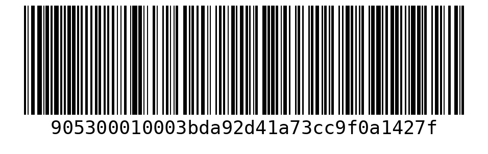 EAN128 / GS1-128 barcode encoding the SF128-GS payload